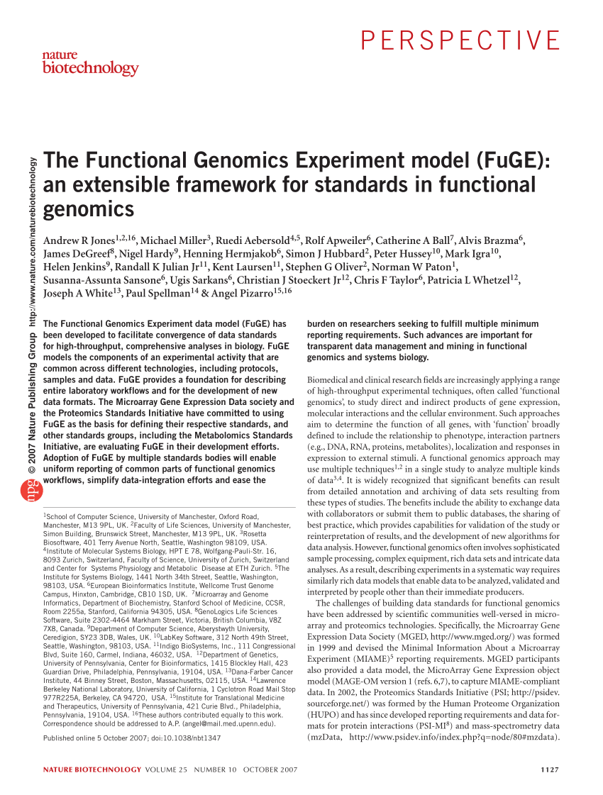 Bioinformatics and functional genomics